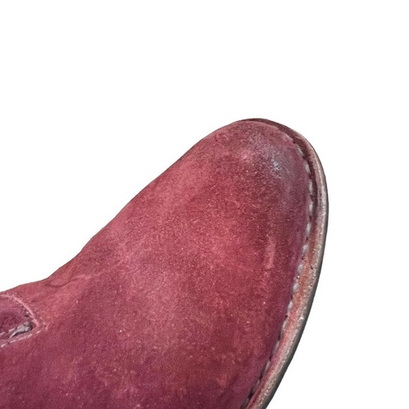 Bussola Sevilla Buckle Bootie Cabernet Red Suede Leather Size 37 or 6.5 - Picture 7 of 12